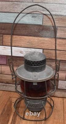 Vintage Adlake Kero Atlantic Coast Line ACL Railroad Lantern w Red Glass Globe