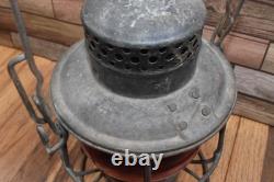 Vintage Adlake Kero Atlantic Coast Line ACL Railroad Lantern w Red Glass Globe