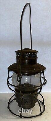 Vintage Adlake Kero Erie RR Railroad Train Lantern Oil Lamp Adams & Westlake Co