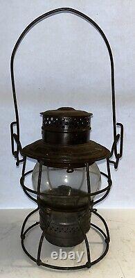 Vintage Adlake Kero Erie RR Railroad Train Lantern Oil Lamp Adams & Westlake Co
