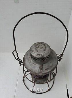 Vintage Adlake Kero Penn Central Railroad Lantern & Clear Globe Train Lamp