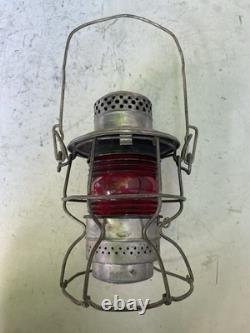 Vintage Adlake Kero Pennsylvania Railroad PRR Red Globe Lantern