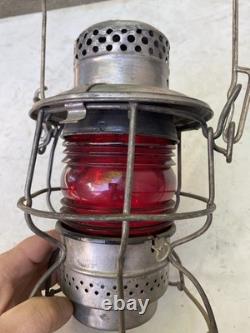 Vintage Adlake Kero Pennsylvania Railroad PRR Red Globe Lantern