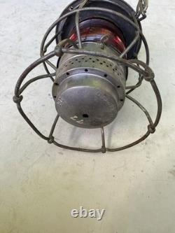 Vintage Adlake Kero Pennsylvania Railroad PRR Red Globe Lantern