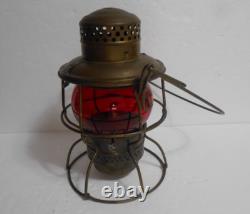 Vintage Adlake Kero Railroad Kerosene Lantern Lamp Light Red Globe