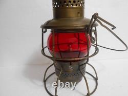 Vintage Adlake Kero Railroad Kerosene Lantern Lamp Light Red Globe