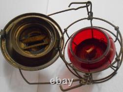 Vintage Adlake Kero Railroad Kerosene Lantern Lamp Light Red Globe