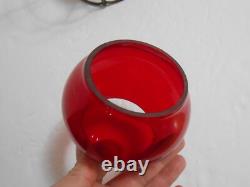 Vintage Adlake Kero Railroad Kerosene Lantern Lamp Light Red Globe