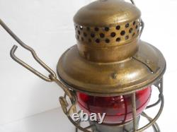 Vintage Adlake Kero Railroad Kerosene Lantern Lamp Light Red Globe