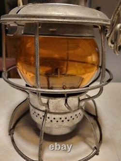 Vintage Adlake Kero Railroad Lantern Amber Etched Globe U. P. R. R Union Pacific