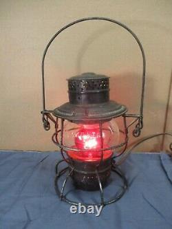 Vintage Adlake Kero Railroad Lantern No. 200 Electric Lamp Light CNX Glass Globe