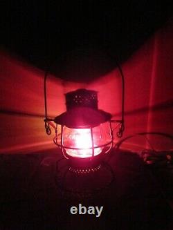 Vintage Adlake Kero Railroad Lantern No. 200 Electric Lamp Light CNX Glass Globe