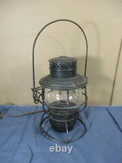 Vintage Adlake Kero Railroad Lantern No. 200 Electric Lamp Light CNX Glass Globe