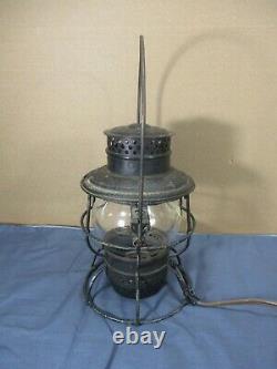 Vintage Adlake Kero Railroad Lantern No. 200 Electric Lamp Light CNX Glass Globe