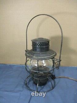 Vintage Adlake Kero Railroad Lantern No. 200 Electric Lamp Light CNX Glass Globe