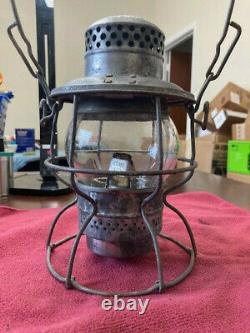 Vintage Adlake Kero Railroad Oil Lamp With Glass Globe (rr)