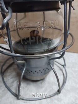 Vintage Adlake Kero Railroad Train Lantern Oil Lamp CPR HIRAM L. PIPER switchman