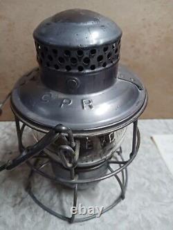 Vintage Adlake Kero Railroad Train Lantern Oil Lamp CPR HIRAM L. PIPER switchman
