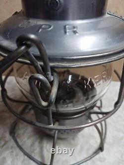 Vintage Adlake Kero Railroad Train Lantern Oil Lamp CPR HIRAM L. PIPER switchman