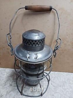 Vintage Adlake Kero Railroad Train Lantern Oil Lamp CPR HIRAM L. PIPER switchman