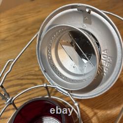 Vintage Adlake Kero Small Railroad Lantern Red Globe 9-1/2 Tall Really Nice