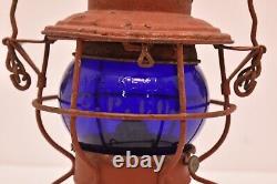 Vintage Adlake Kero railroad lantern with signal blue CP C&O globe