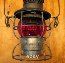 Vintage Adlake No 250 Kero Railroad Lantern N. P. RY Red Globe