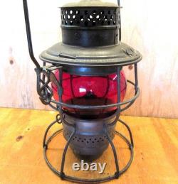 Vintage Adlake No 250 Kero Railroad Lantern N. P. RY Red Globe