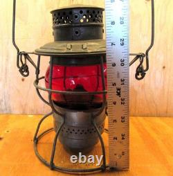 Vintage Adlake No 250 Kero Railroad Lantern N. P. RY Red Globe