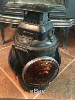 Vintage Adlake No. 5 Non Sweating 4-Way Railroad Switch Lantern Lamp GREAT COND
