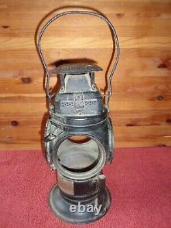 Vintage Adlake Non-Sweating 4 Way Railroad Signal Lamp Kerosene lantern Antique