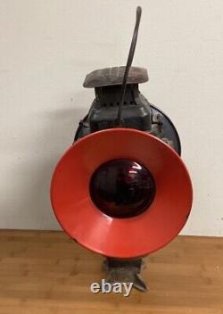 Vintage Adlake Non Sweating 4 Way Railroad Train Switch Lamp Lantern Chicago / Z