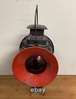 Vintage Adlake Non Sweating 4 Way Railroad Train Switch Lamp Lantern Chicago / Z