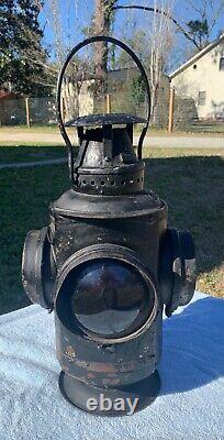 Vintage Adlake Non-Sweating 4 Way Railroad Train Switch Lamp W. M. Railroad