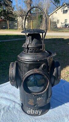 Vintage Adlake Non-Sweating 4 Way Railroad Train Switch Lamp W. M. Railroad