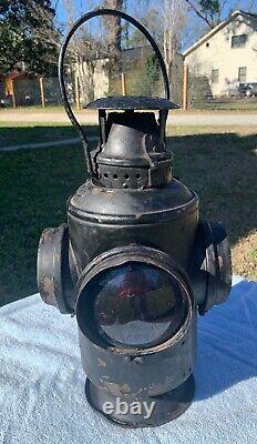 Vintage Adlake Non-Sweating 4 Way Railroad Train Switch Lamp W. M. Railroad