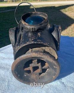 Vintage Adlake Non-Sweating 4 Way Railroad Train Switch Lamp W. M. Railroad