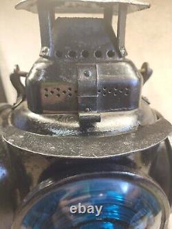 Vintage Adlake Non Sweating 4-Way Train Switch Marker Railroad Lamp Lantern B. R