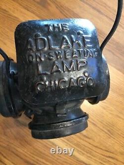 Vintage Adlake Non-Sweating Lamp Chicago, Railroad Signal Lantern, Early 1900s