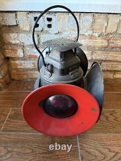 Vintage Adlake Non-Sweating Railroad 4-Way Switch Signal Lantern Lamp USA Chicag