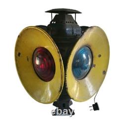 Vintage Adlake Non-Sweating Railroad Switch Lantern 4 Way Signal Light Chicago