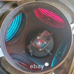 Vintage Adlake Non-Sweating Railroad Switch Lantern 4 Way Signal Light Chicago