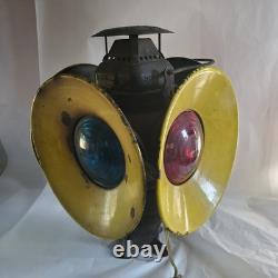 Vintage Adlake Non-Sweating Railroad Switch Lantern 4 Way Signal Light Chicago