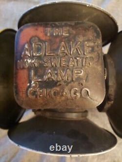 Vintage Adlake Non-sweating Railroad 4 way Switch Signal Lantern Lamp USA