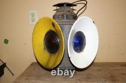 Vintage Adlake Railroad 4 Way Switch Signal Lamp Light Glass Lenses