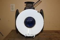 Vintage Adlake Railroad 4 Way Switch Signal Lamp Light Glass Lenses