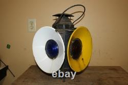 Vintage Adlake Railroad 4 Way Switch Signal Lamp Light Glass Lenses