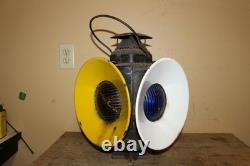 Vintage Adlake Railroad 4 Way Switch Signal Lamp Light Glass Lenses