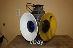 Vintage Adlake Railroad 4 Way Switch Signal Lamp Light Glass Lenses