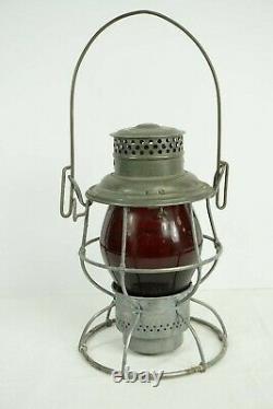 Vintage Adlake Reliable Red Globe Railroad Lantern New York Chicago Phila